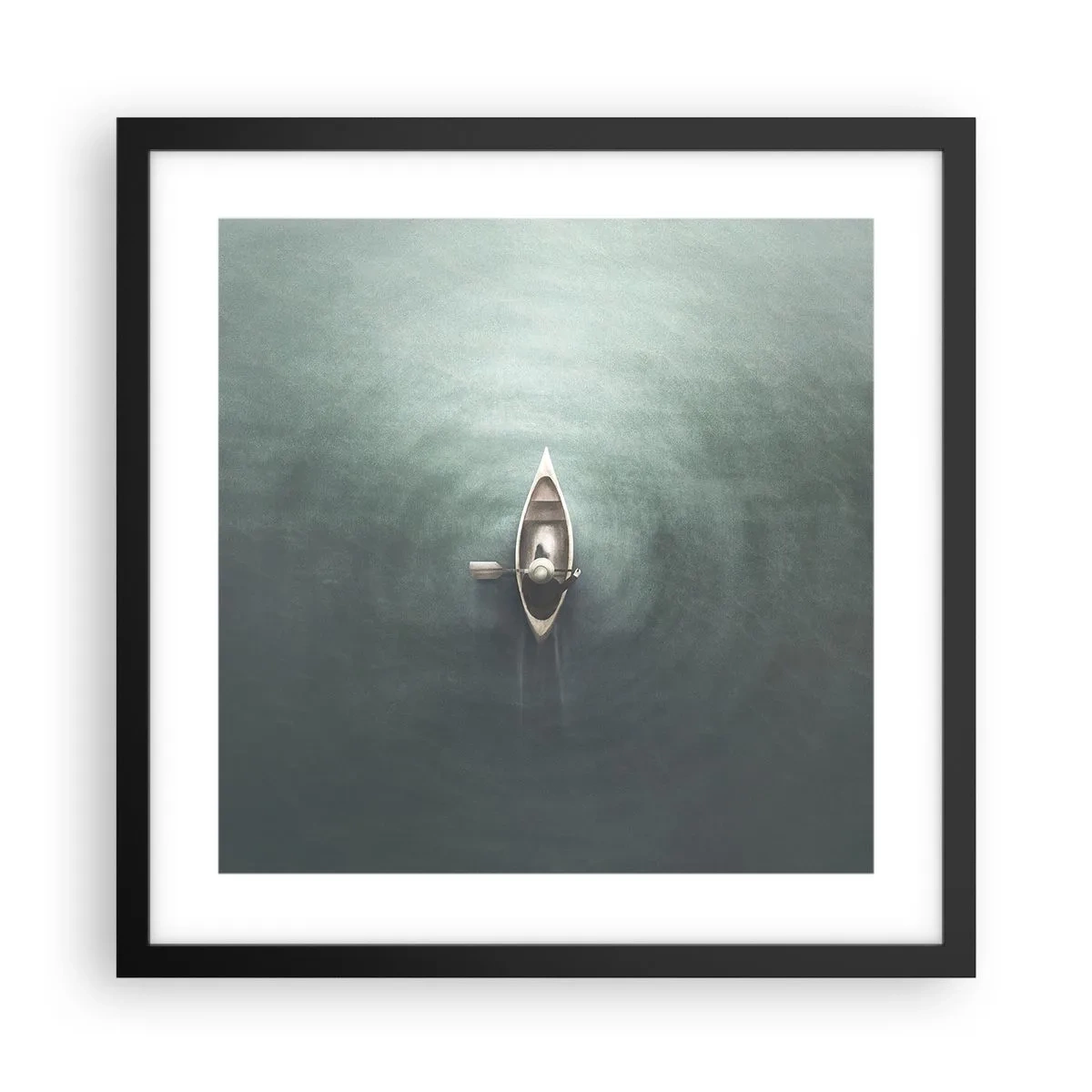 Affiche dans un cadre noir - Poster - À travers le lac de la lune - 40x40 cm