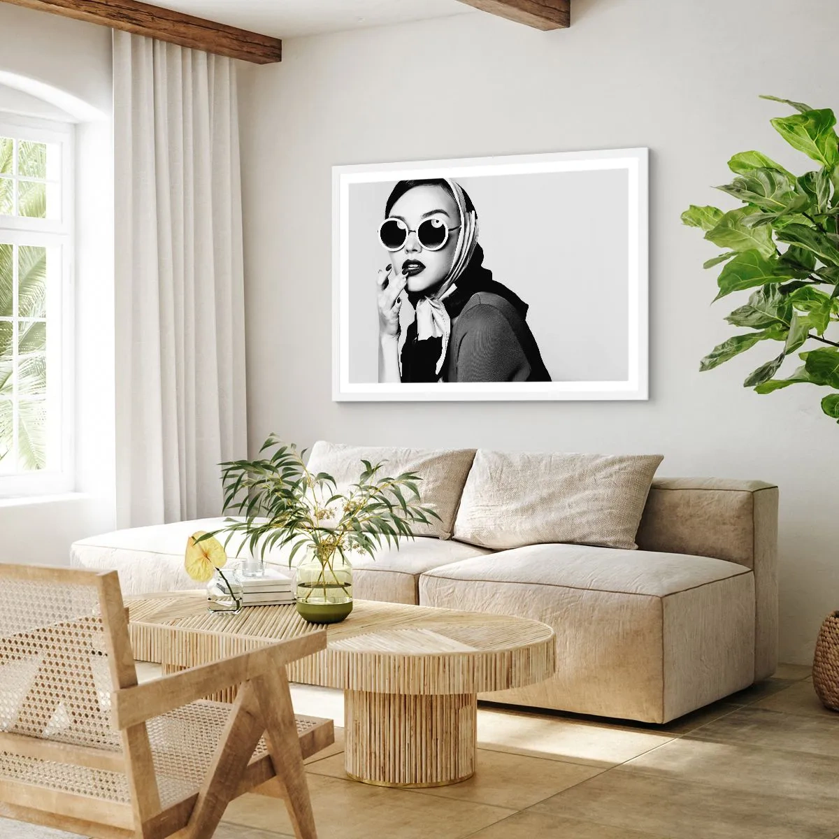 Affiche dans un cadre blanc - Poster - Salutations des années 60 - 91x61 cm