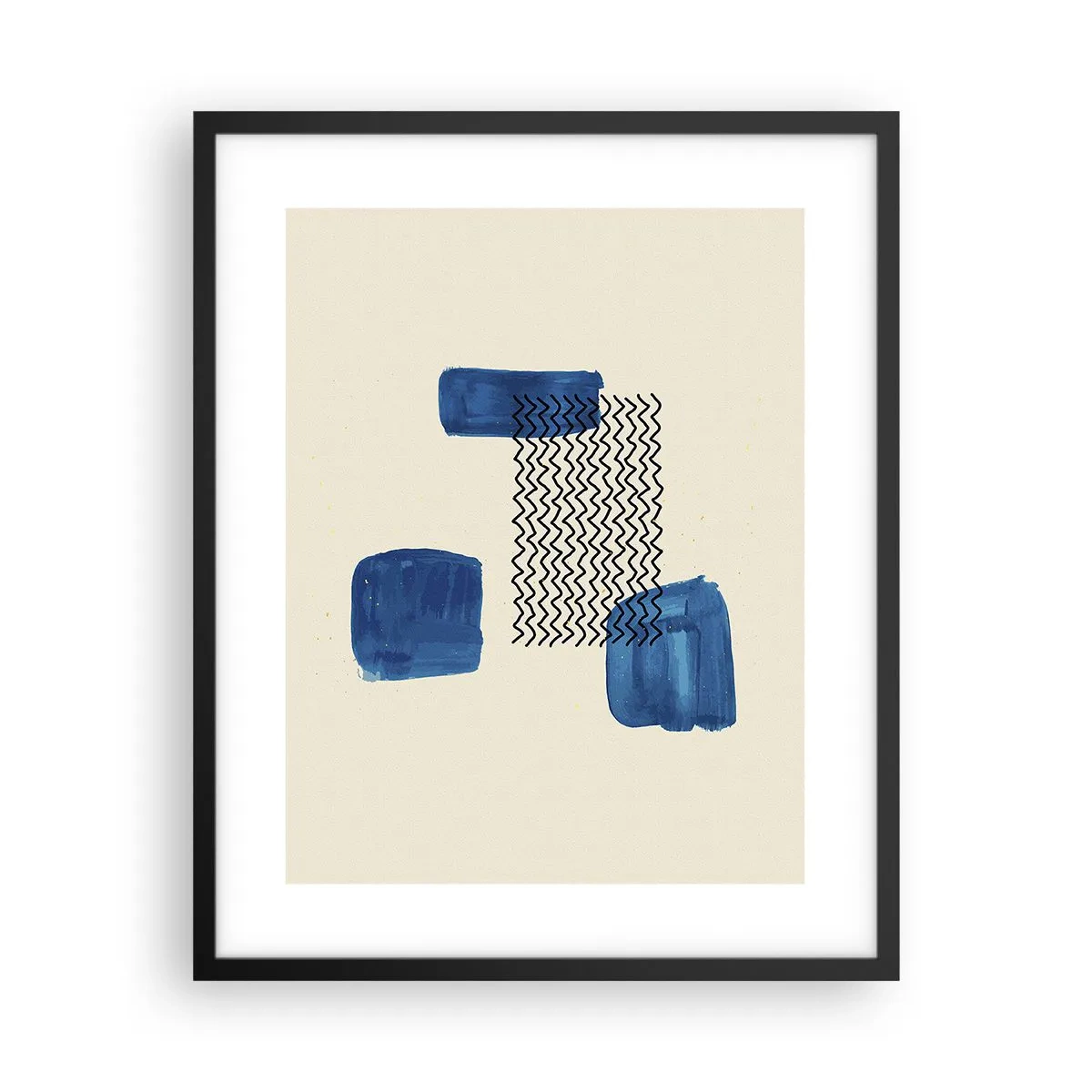 Affiche dans un cadre noir - Poster - Quatuor abstrait - 40x50 cm