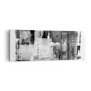 Impression sur toile - Image sur toile - Composition abstraite en noir, blanc et gris - 140x50cm - Le gris est beau - Décoration murale moderne pour le salon et la chambre ARTTOR