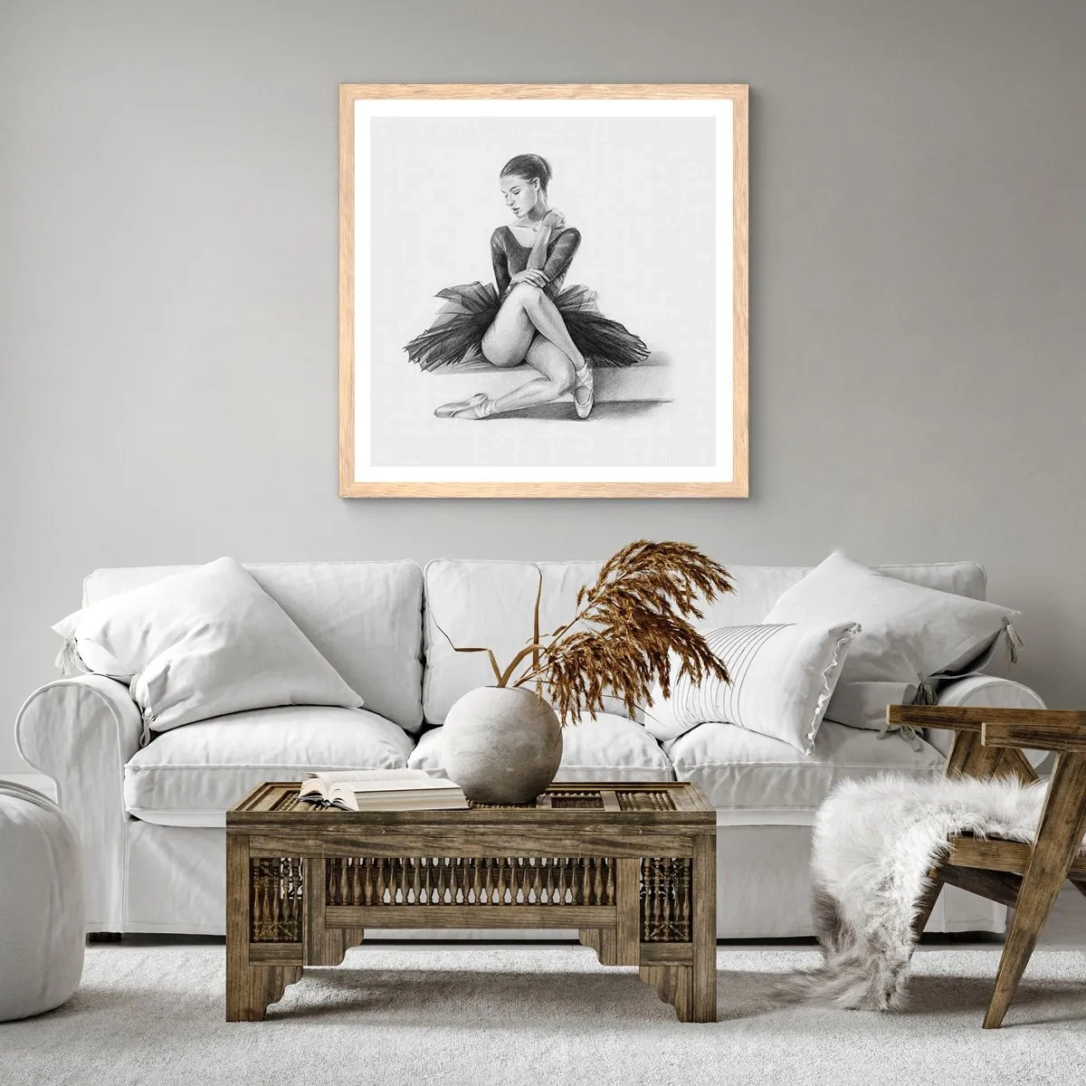 Affiche dans un chêne clair - Poster - Envoutée par la danse - 30x30 cm