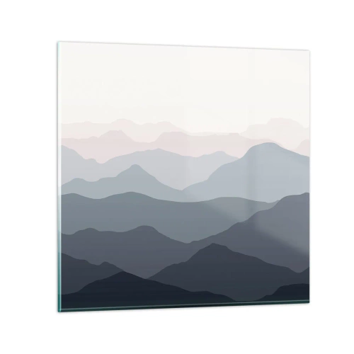 Impression sur verre - Image sur verre - Vagues de montagnes - 40x40 cm