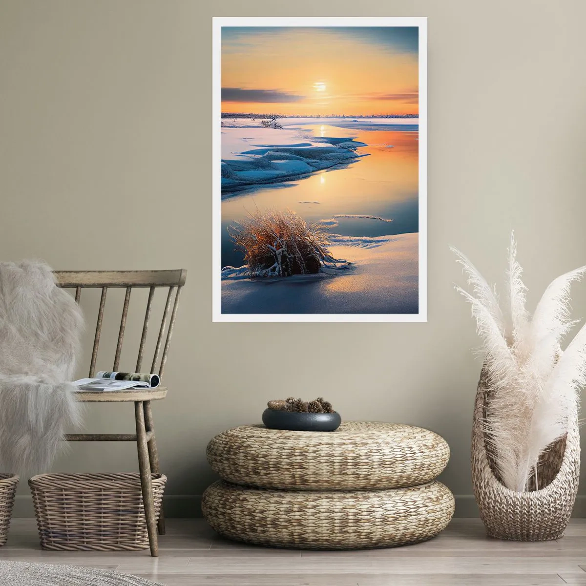 Affiche - Poster - Coucher de soleil d'hiver - 30x40 cm