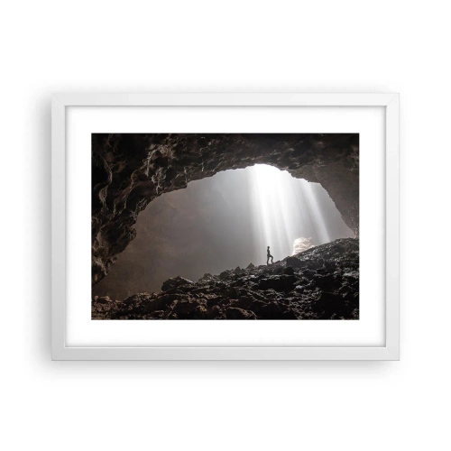 Affiche dans un cadre blanc - Poster - Grotte lumineuse - 40x30 cm