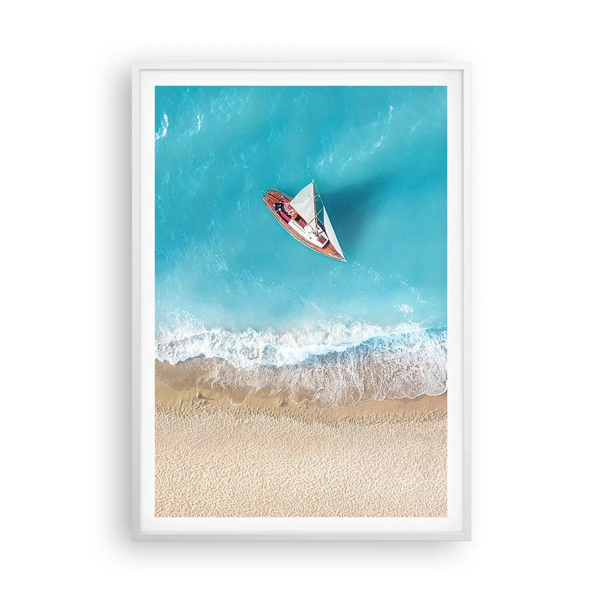 Affiche dans un cadre blanc - Poster - A la frontière de l'azur et de l'or - 70x100 cm