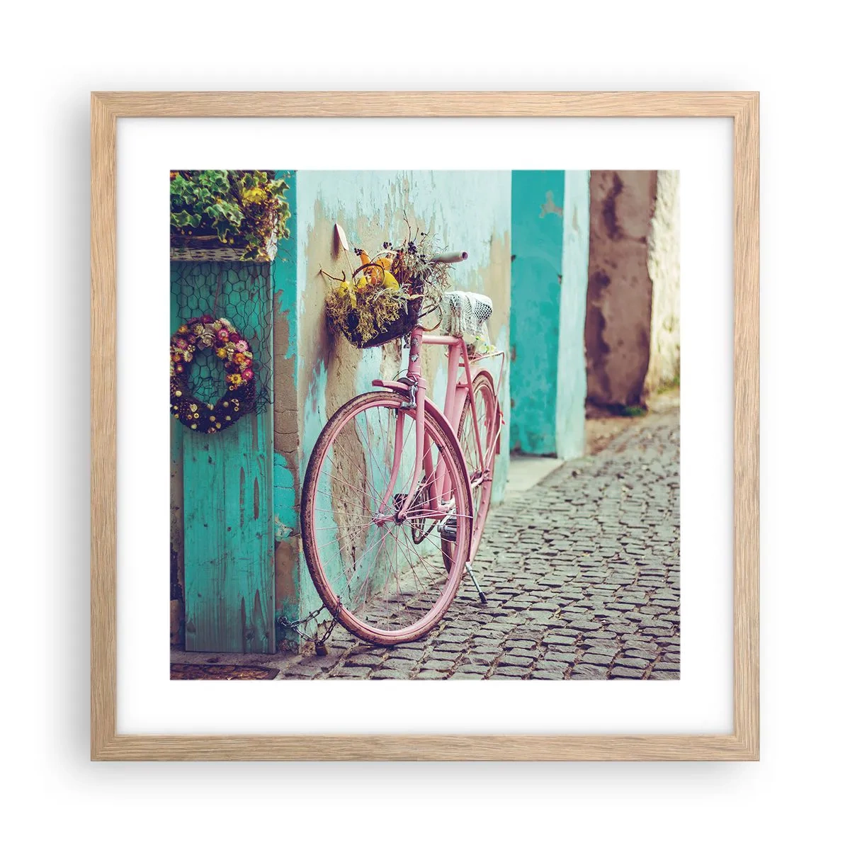 Affiche dans un chêne clair - Poster - Je reviens tout de suite - 40x40 cm