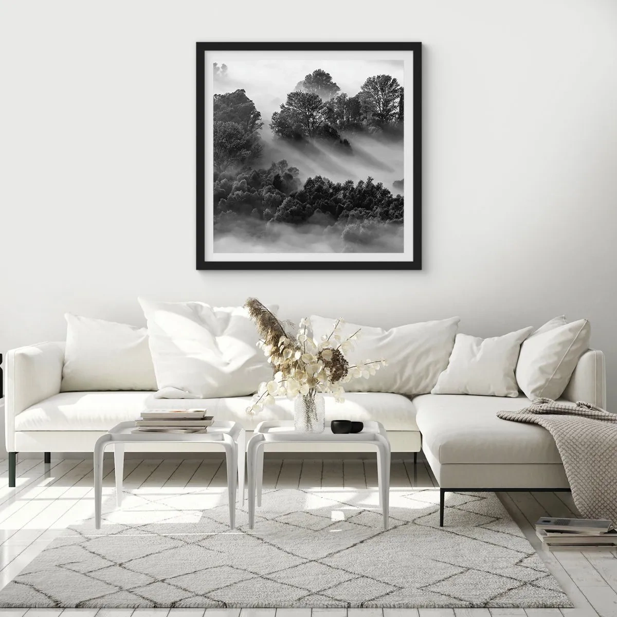 Affiche dans un cadre noir - Poster - Sortir de son sommeil - 60x60 cm