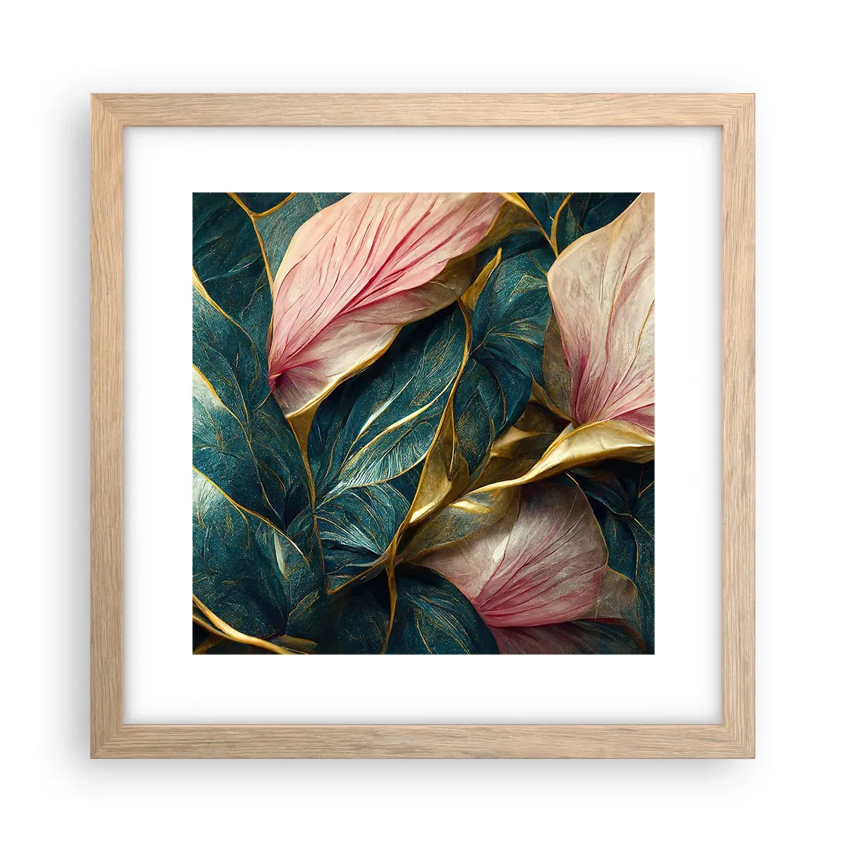 Affiche dans un chêne clair - Poster - Élégance et style naturels - 30x30 cm