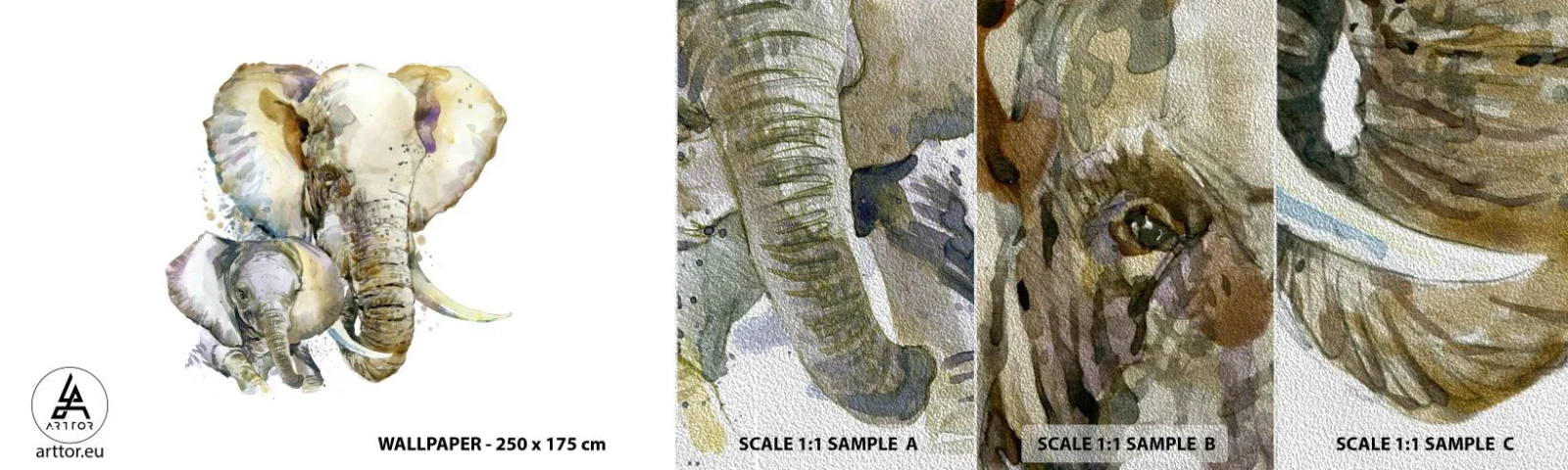 Échantillon de Papier Peint Premium Sand - Rien ne peut égaler maman - Animaux, Éléphant, Graphique - 100x30 cm