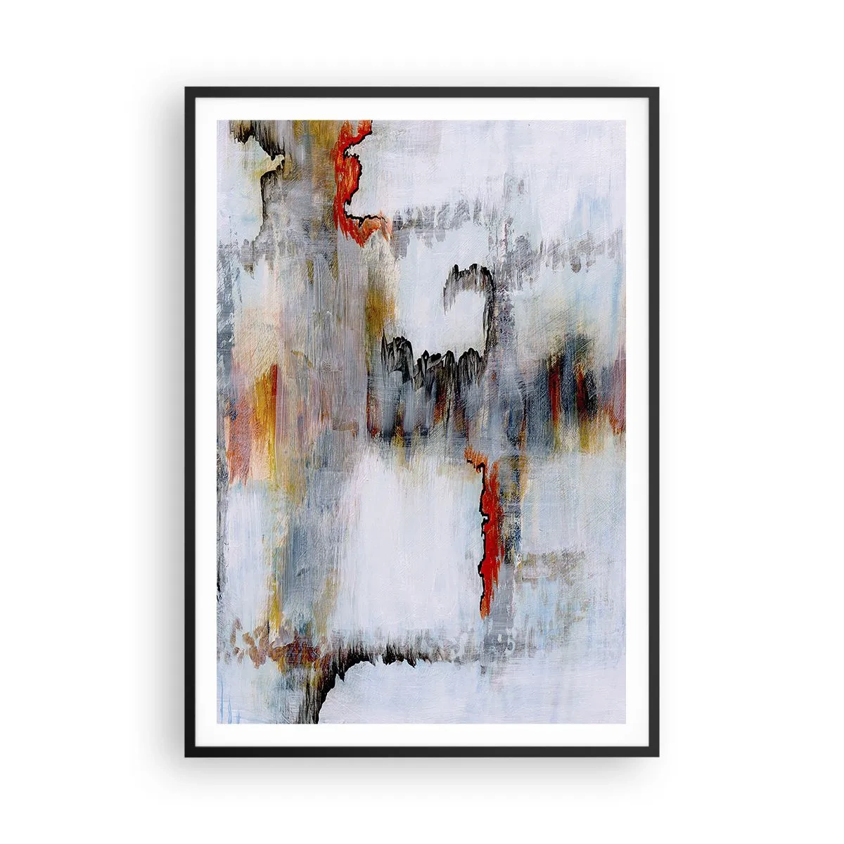 Affiche dans un cadre noir - Poster - Un bâton sur l'eau - 70x100 cm