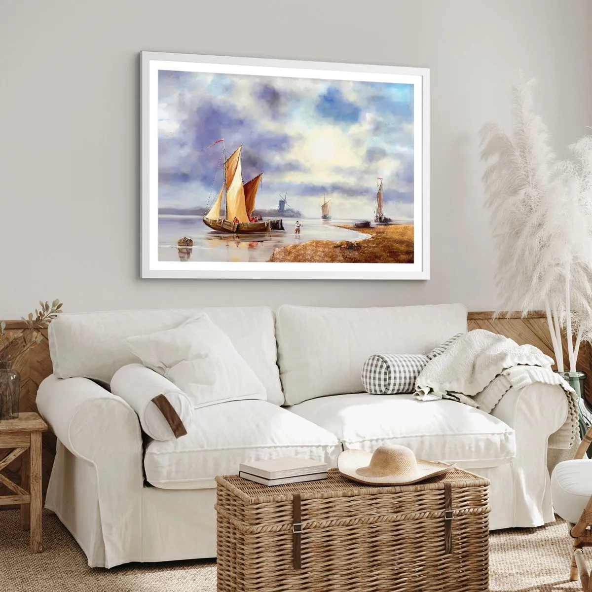 Affiche dans un cadre blanc - Poster - Retour de marin - 70x50 cm