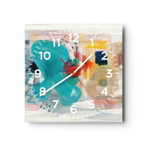 Horloge murale - Pendule murale - Jeu de couleurs - 30x30 cm