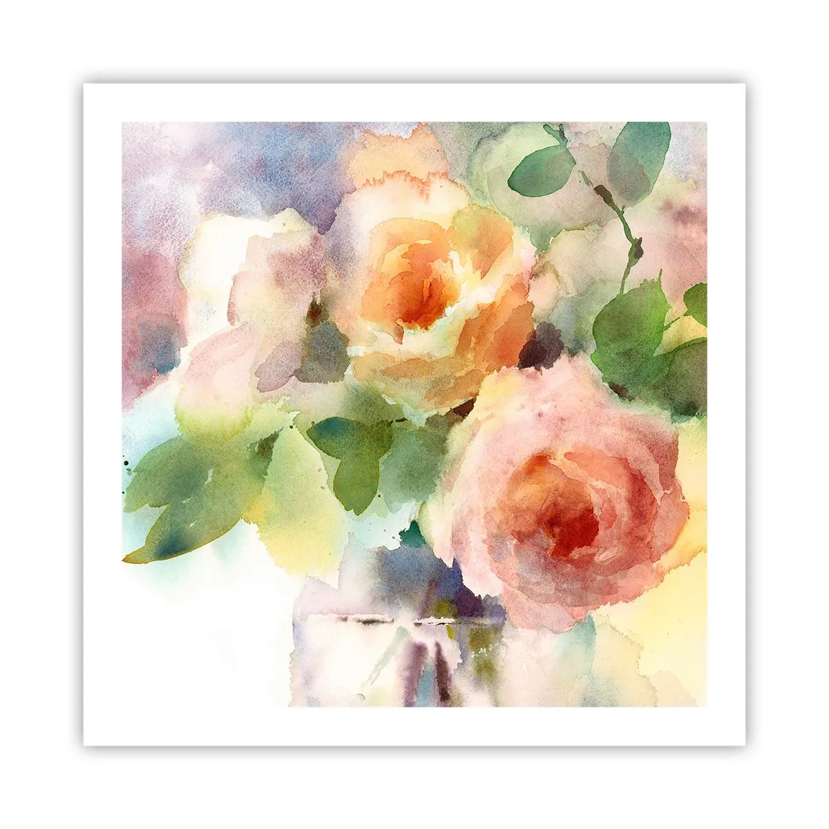 Affiche - Poster - Délicat comme l'aquarelle - 60x60 cm