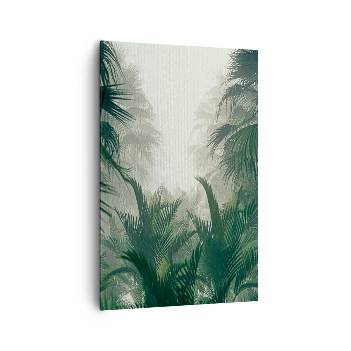 Impression sur toile - Image sur toile - Végétation tropicale dans un épais brouillard de forêt tropicale - 80x120cm - Secret tropical - Décoration murale moderne pour le salon et la chambre ARTTOR