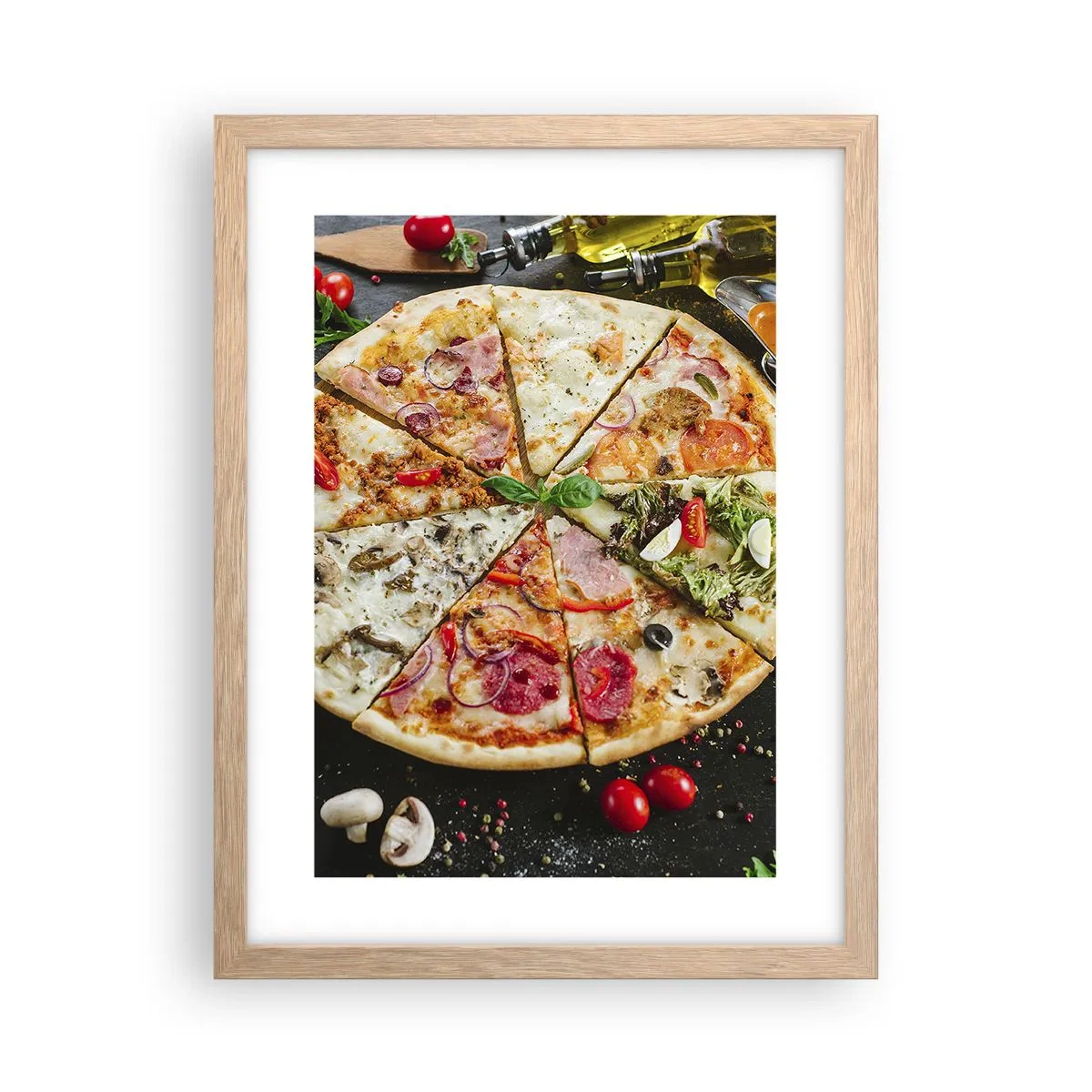 Affiche dans un chêne clair - Poster - Une gamme de saveurs - 30x40 cm