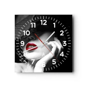 Horloge murale - Pendule murale - Étude écarlate - 40x40 cm