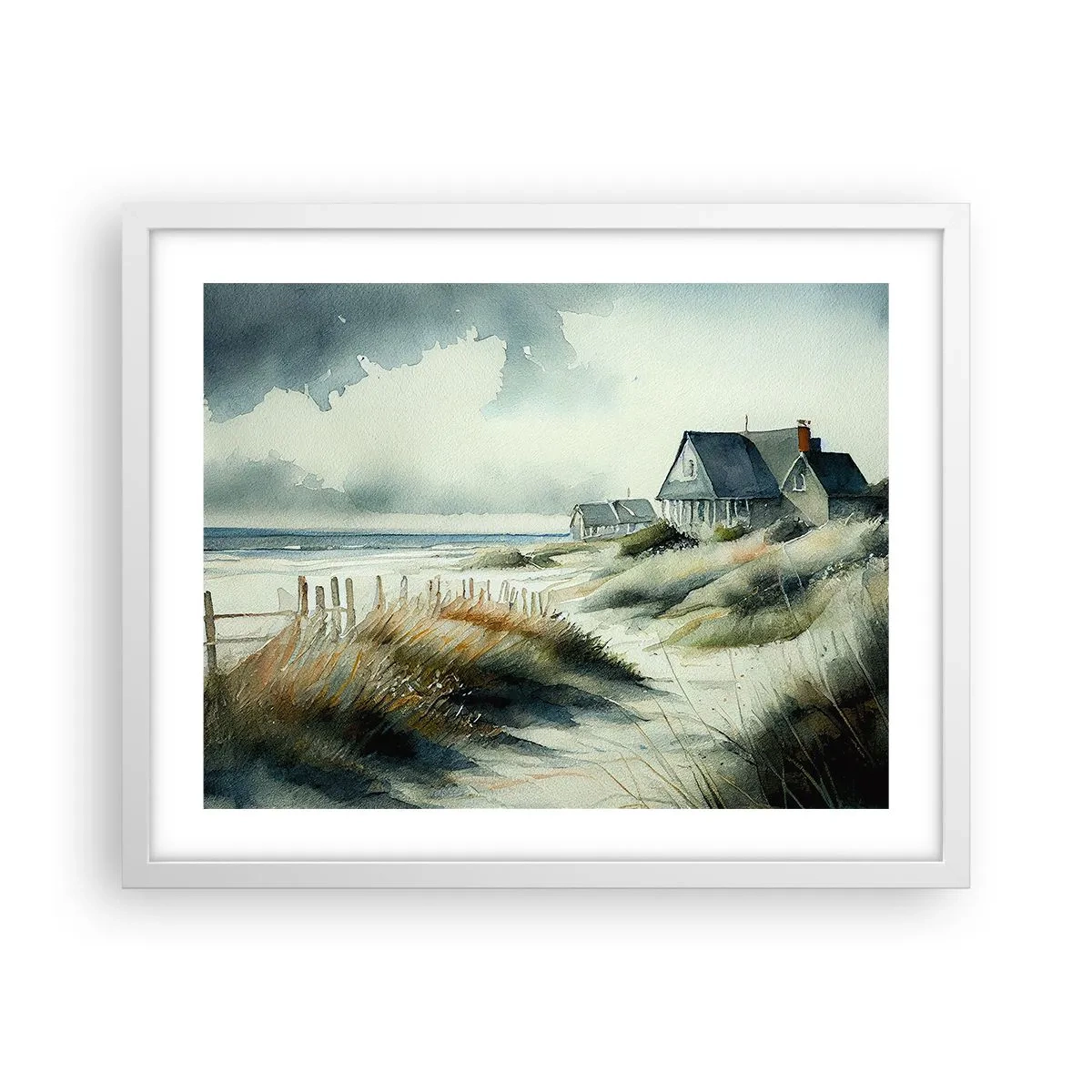 Affiche dans un cadre blanc - Poster - Loin de l'agitation - 50x40 cm