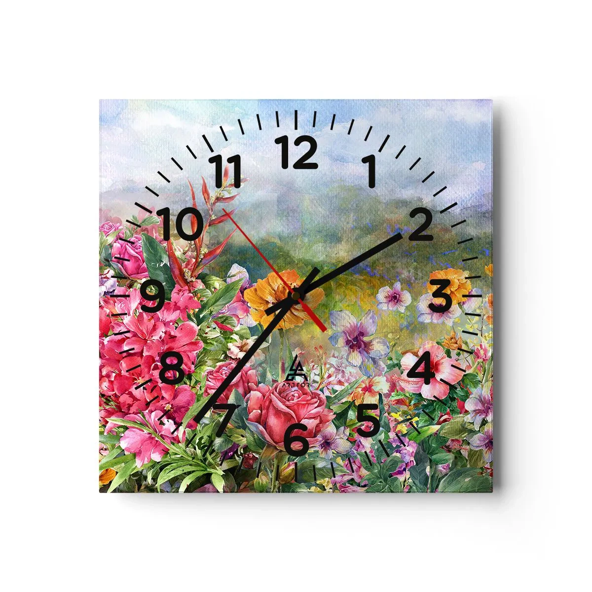 Horloge murale - Pendule murale - Un jardin devenu fou - 40x40 cm