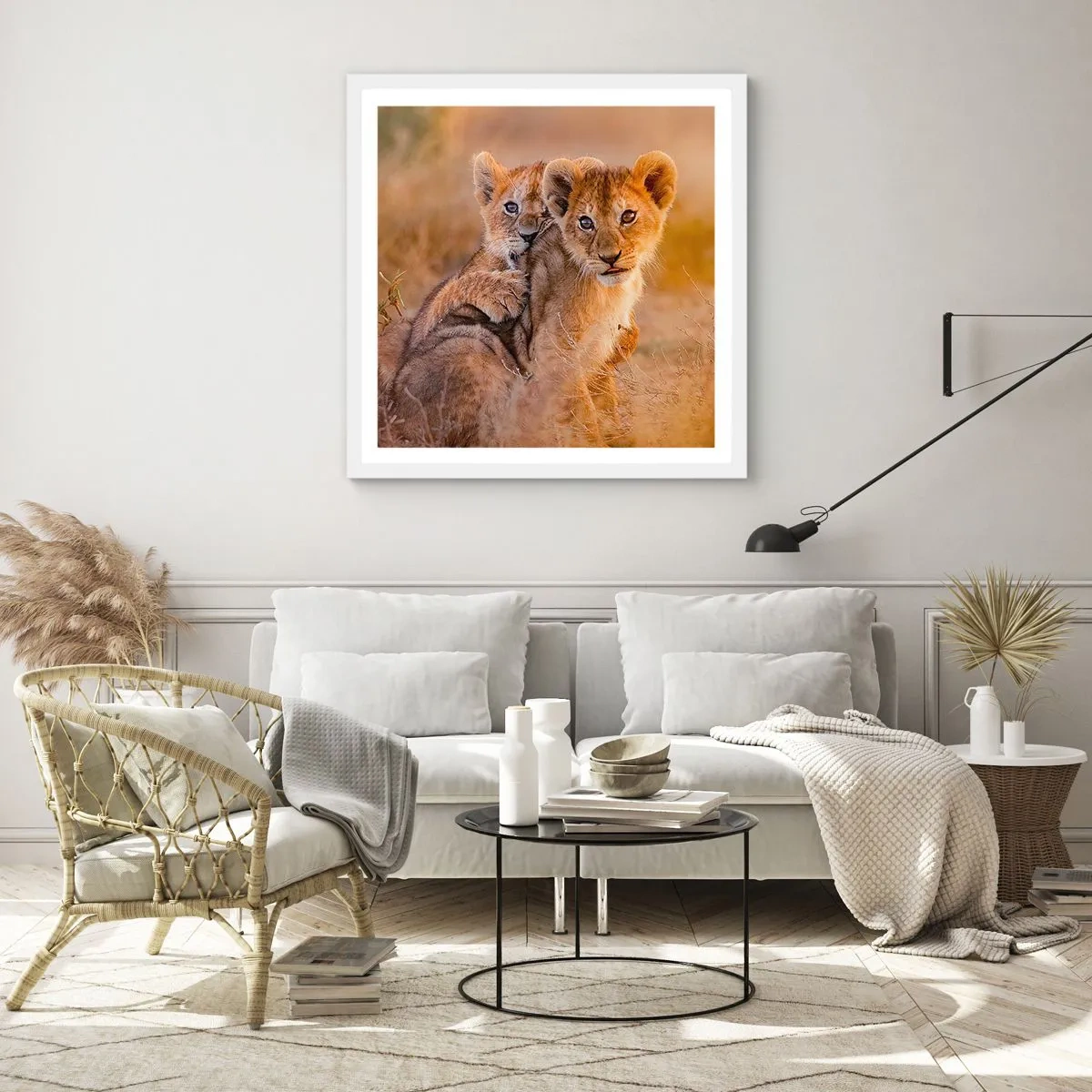 Affiche dans un cadre blanc - Poster - Ne pas déranger! On s'amuse - 60x60 cm