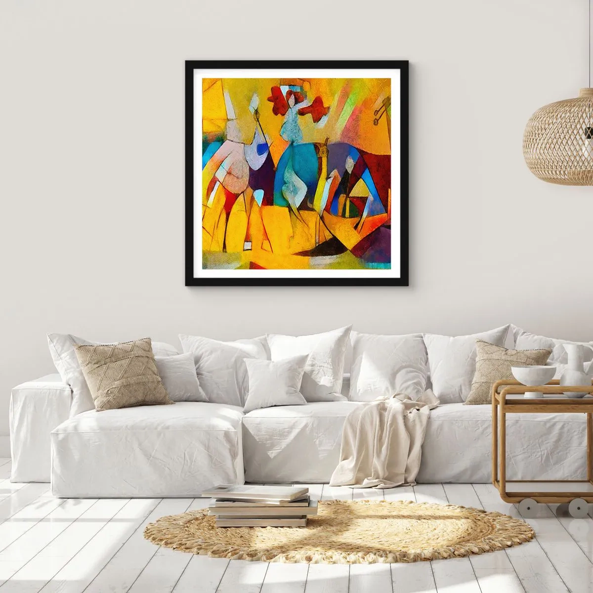 Affiche dans un cadre noir - Poster - Soleil - vie - joie - 30x30 cm