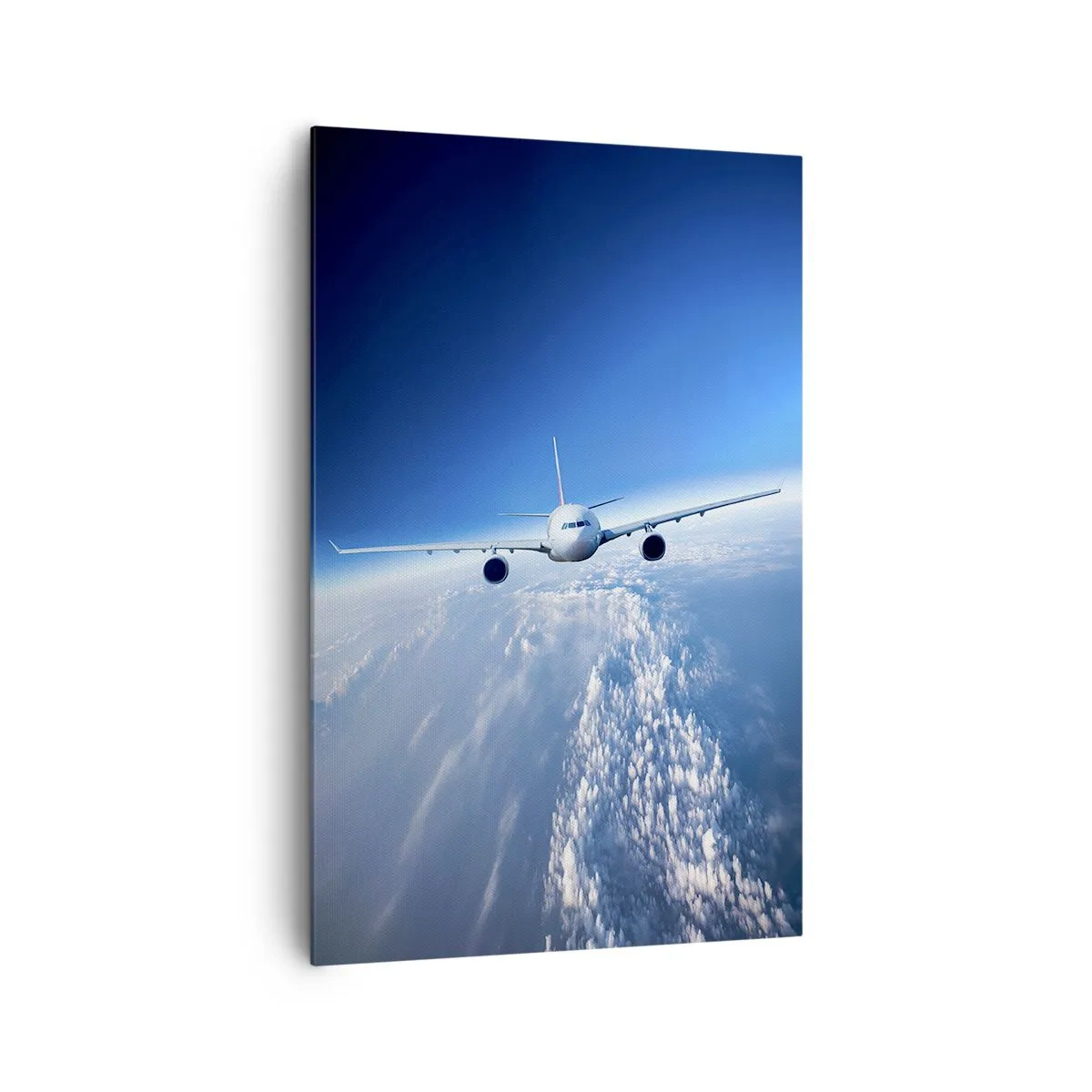 Impression sur toile - Image sur toile - Un avion volant au-dessus des nuages contre un ciel bleu - 80x120cm - Je vole parce que je le veux - Décoration murale moderne pour le salon et la chambre ARTTOR