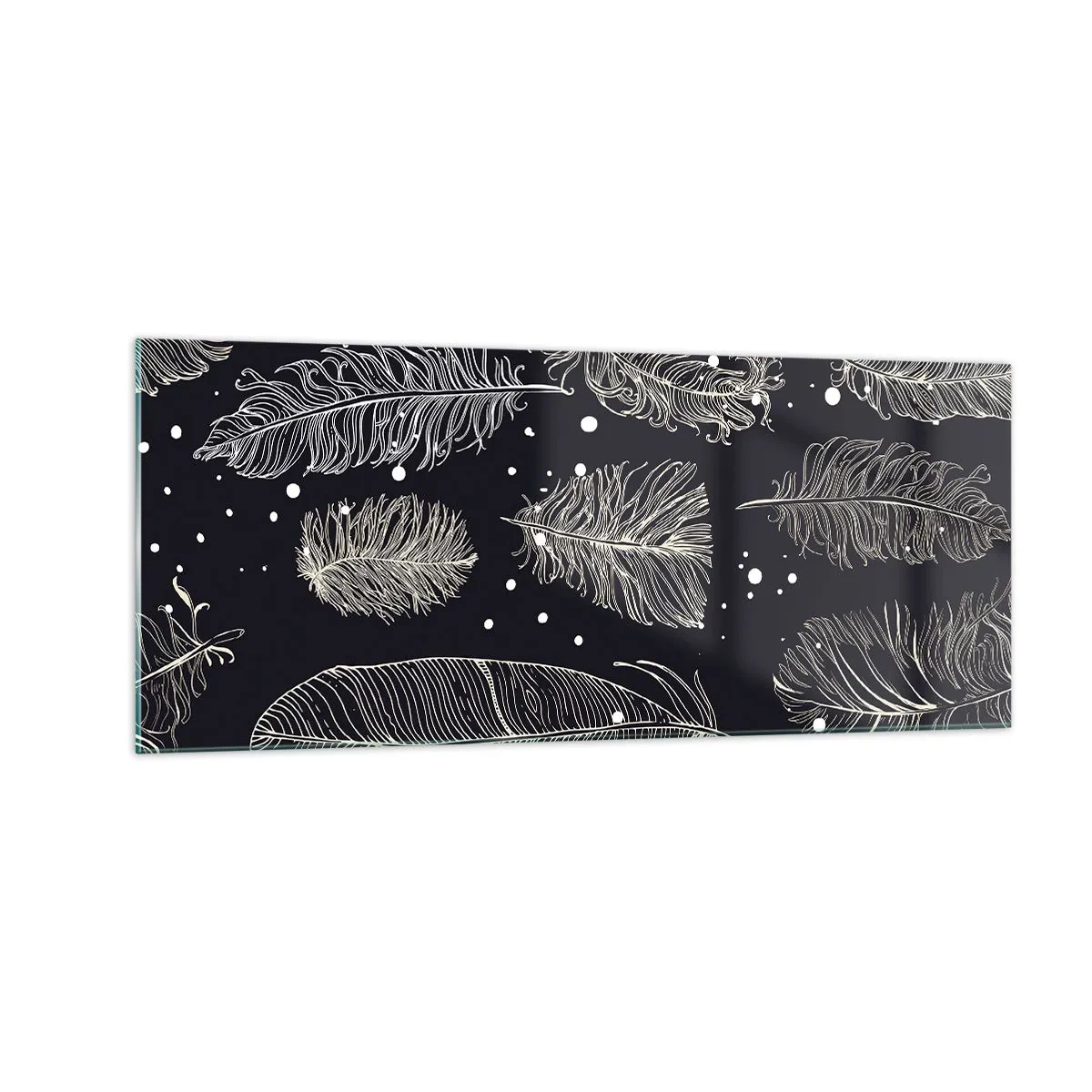 Impression sur verre - Image sur verre - Toile de plumes - 100x40 cm