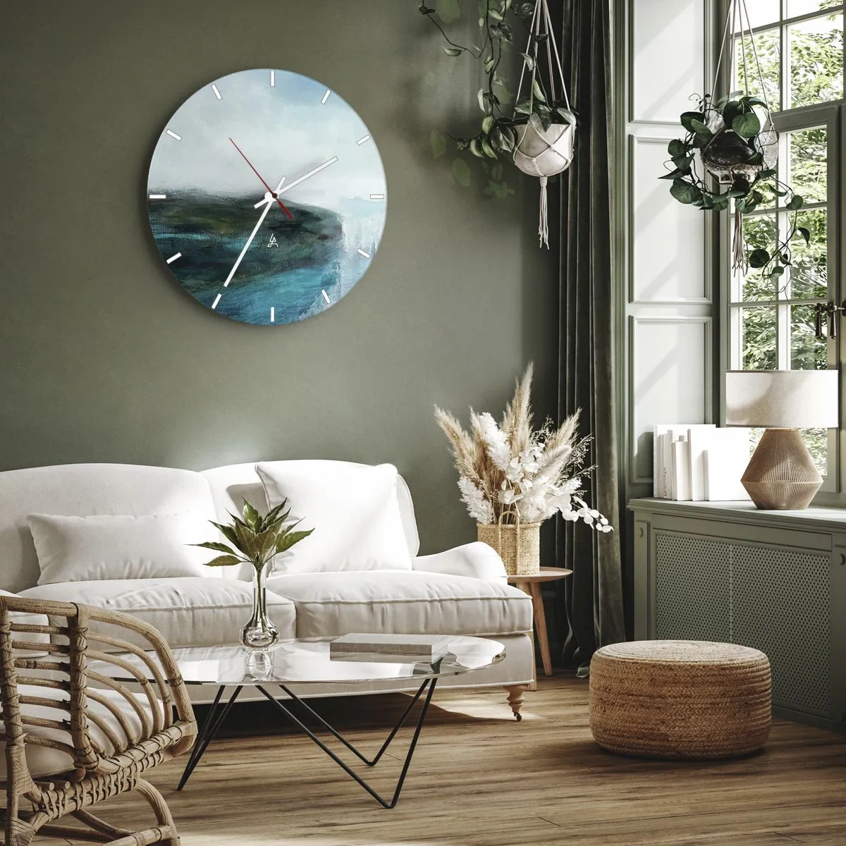 Horloge murale - Pendule murale - Abstraction nautique - 30x30 cm