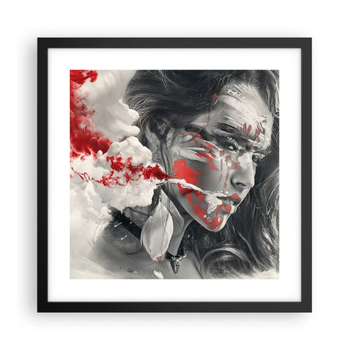 Affiche dans un cadre noir - Poster - Dans les fumées de l'absurde - 40x40 cm