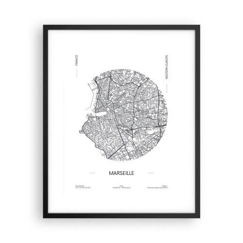 Affiche dans un cadre noir - Poster - Anatomie de Marseille - 40x50 cm