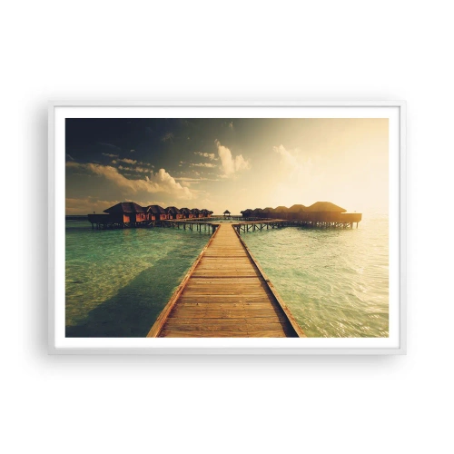 Affiche dans un cadre blanc - Poster - Invitation chaleureuse - 100x70 cm