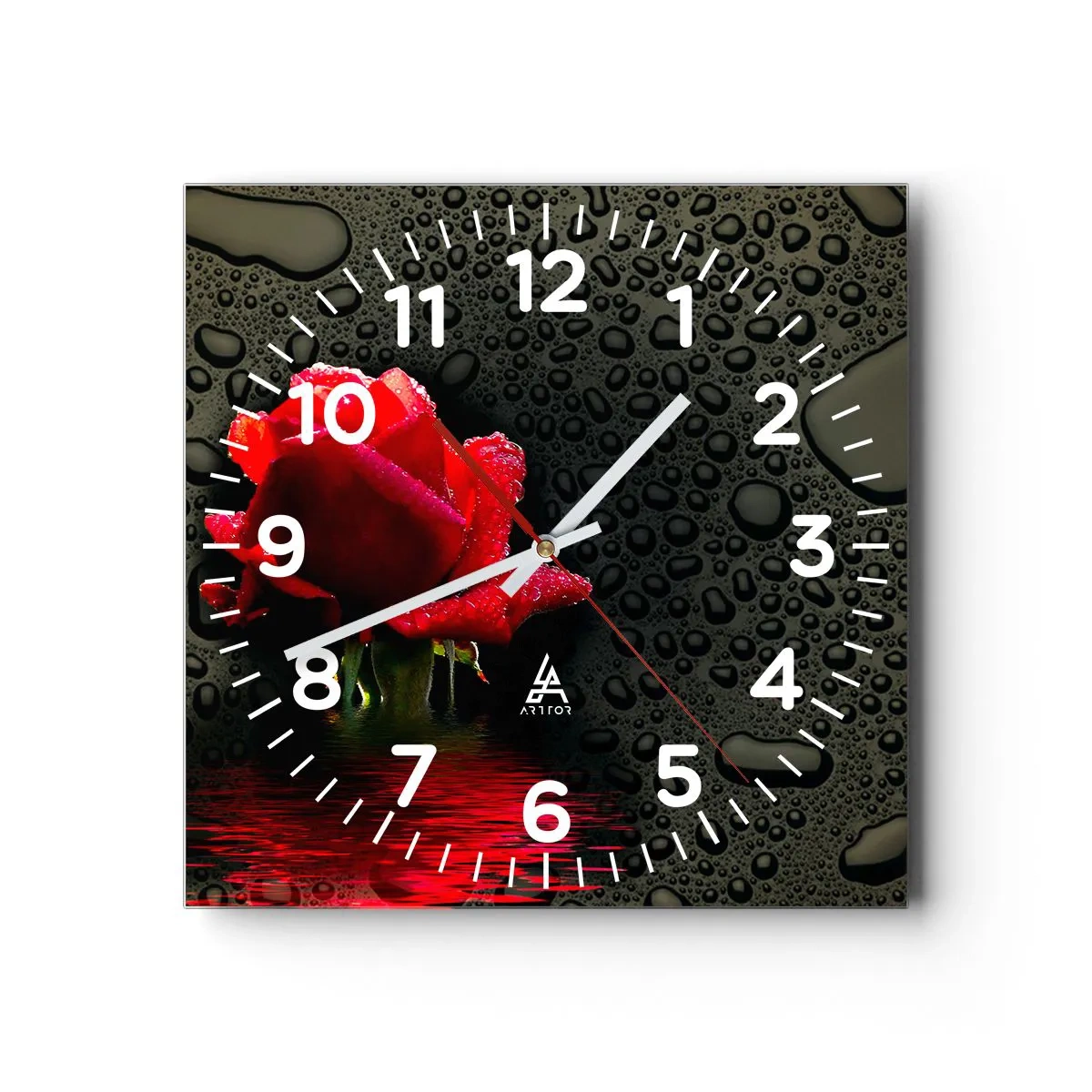 Horloge murale - Pendule murale - Rouge et noir - 40x40 cm