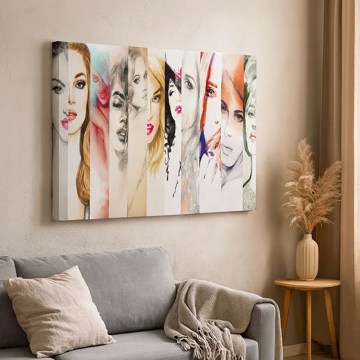 Impression sur toile - Image sur toile - Une collection de portraits de femmes dans divers styles artistiques. - 70x50cm - Et c'est toujours TOI - Décoration murale moderne pour le salon et la chambre ARTTOR