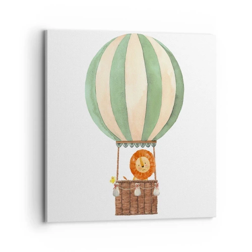 Impression sur toile - Image sur toile - Les voyages de Léon - 70x70 cm