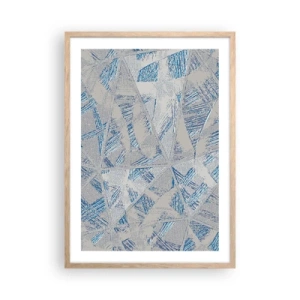 Affiche dans un chêne clair - Poster - Dans un labyrinthe bleu-gris - 50x70 cm