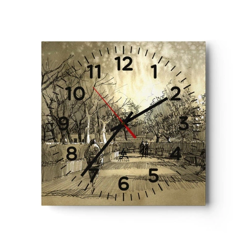 Horloge murale - Pendule murale - Un moment arrêté avec une plume - 40x40 cm