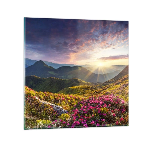 Impression sur verre - Image sur verre - Fraîcheur matinale en montagne - 30x30 cm