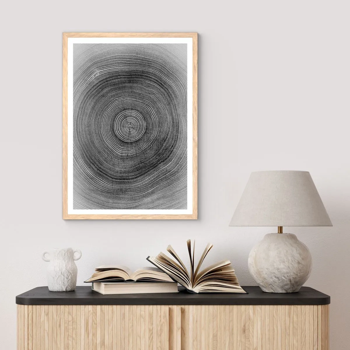 Affiche dans un chêne clair - Poster - Signe du temps - 50x70 cm