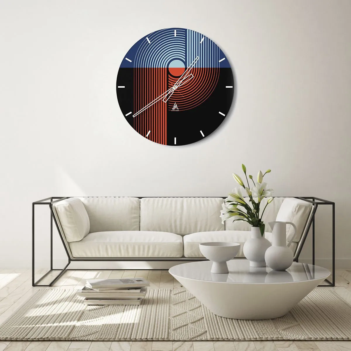 Horloge murale - Pendule murale - Dans une étreinte géométrique - 40x40 cm