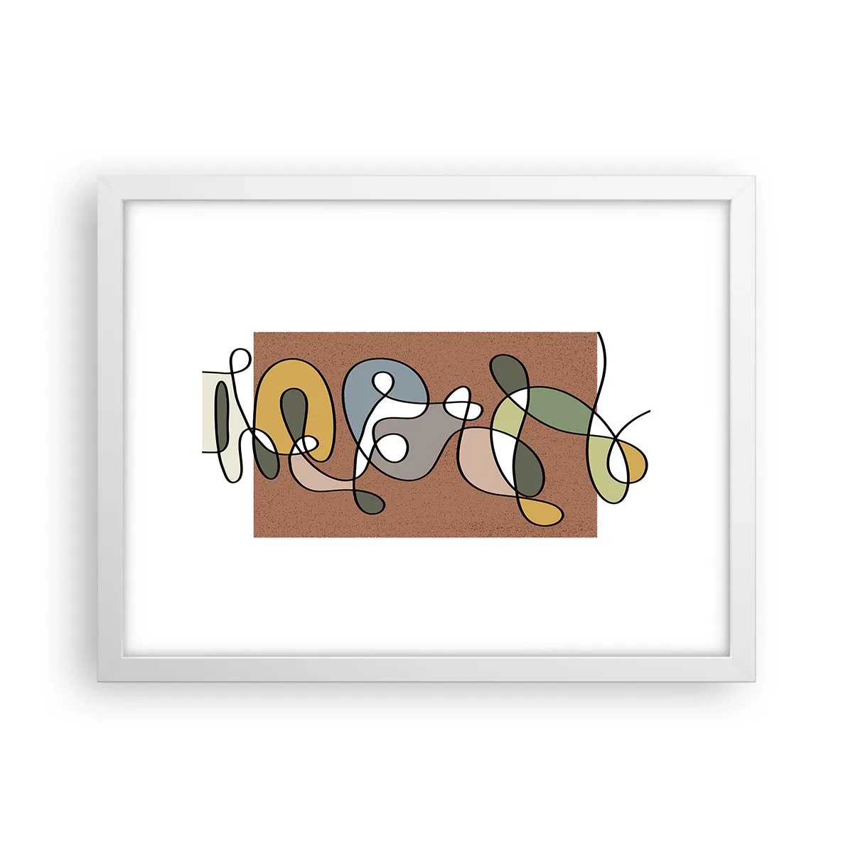 Affiche dans un cadre blanc - Poster - Une abstraction qui mérite le sourire - 40x30 cm