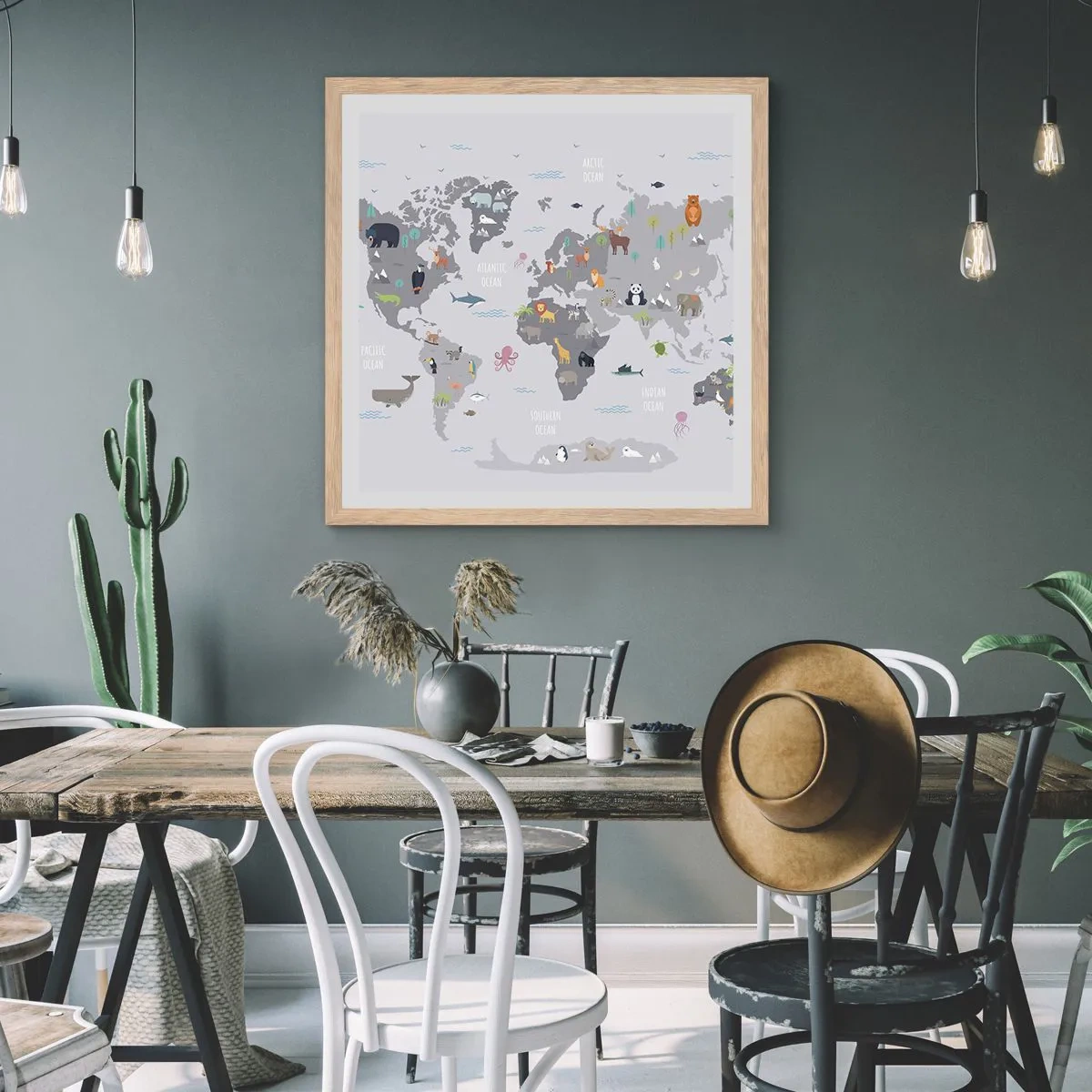 Affiche dans un chêne clair - Poster - Dis-moi d'où tu viens... - 40x40 cm