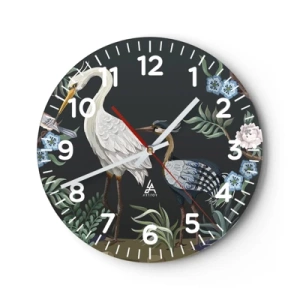Horloge murale - Pendule murale - Parade d'oiseaux - 40x40 cm