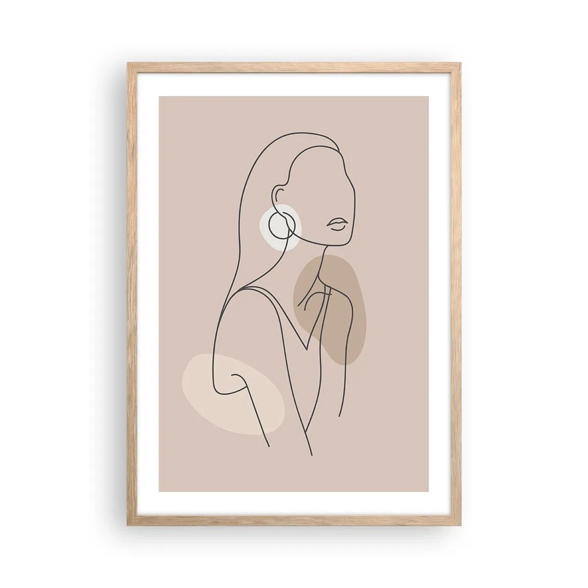 Affiche dans un chêne clair - Poster - Icone féminin - 50x70 cm