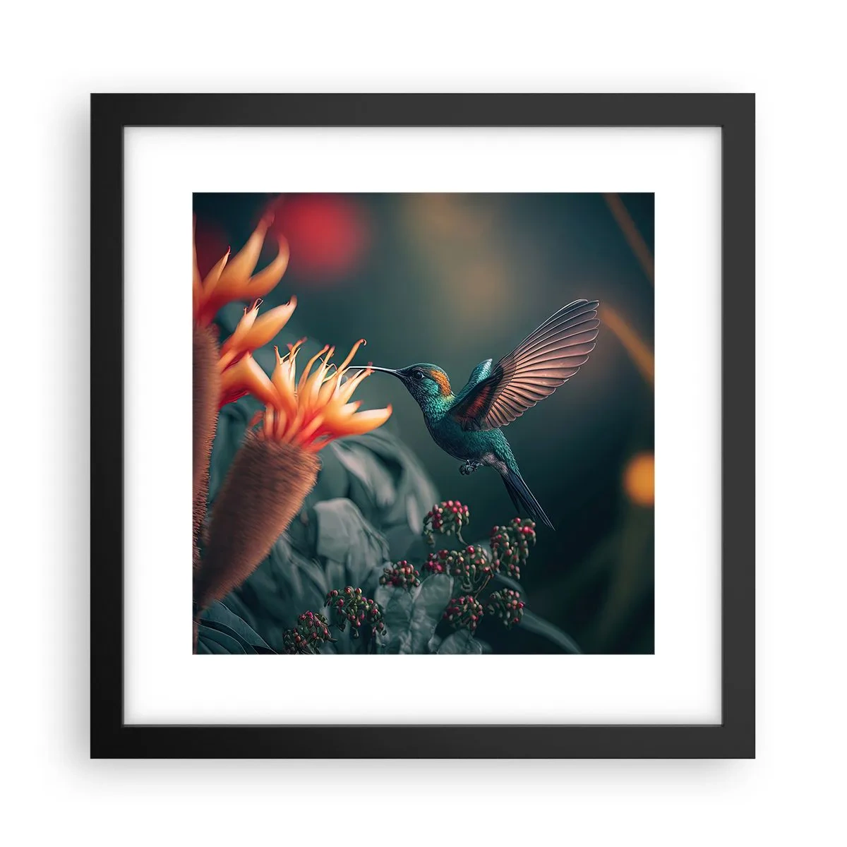 Affiche dans un cadre noir - Poster - une vie vraiment colorée - 30x30 cm