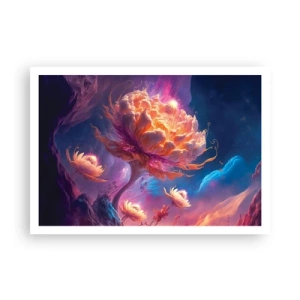 Affiche - Poster - Fleurs fantastiques dans un paysage cosmique - 100x70cm - Un autre monde - Décoration murale moderne pour le salon et la chambre ARTTOR