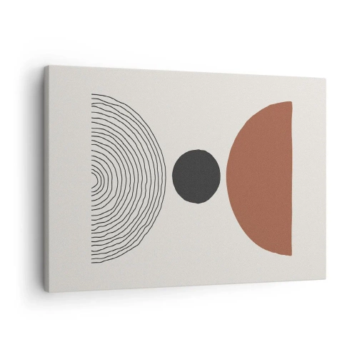 Impression sur toile - Image sur toile - Figures géométriques abstraites aux couleurs chaudes - 70x50cm - Au centre de l'attention - Décoration murale moderne pour le salon et la chambre ARTTOR