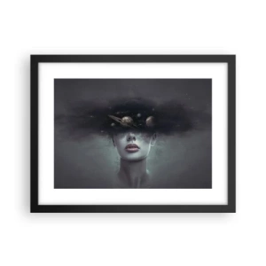 Affiche dans un cadre noir - Poster - Et les planètes deviennent folles... - 40x30 cm