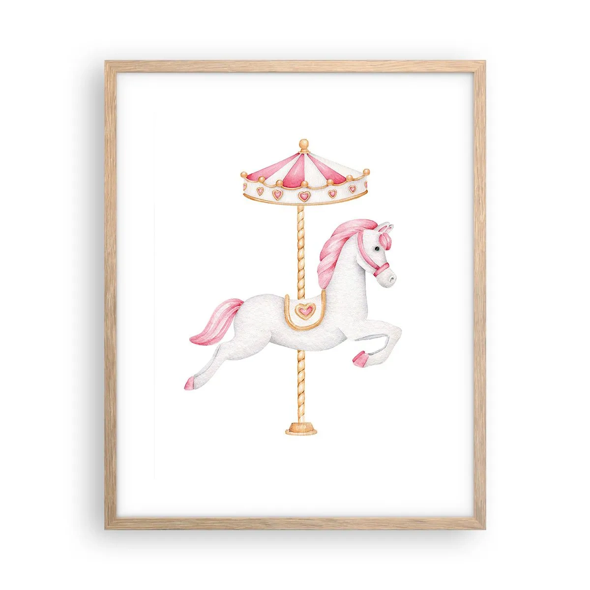 Affiche dans un chêne clair - Poster - Les sabots en avant - 40x50 cm