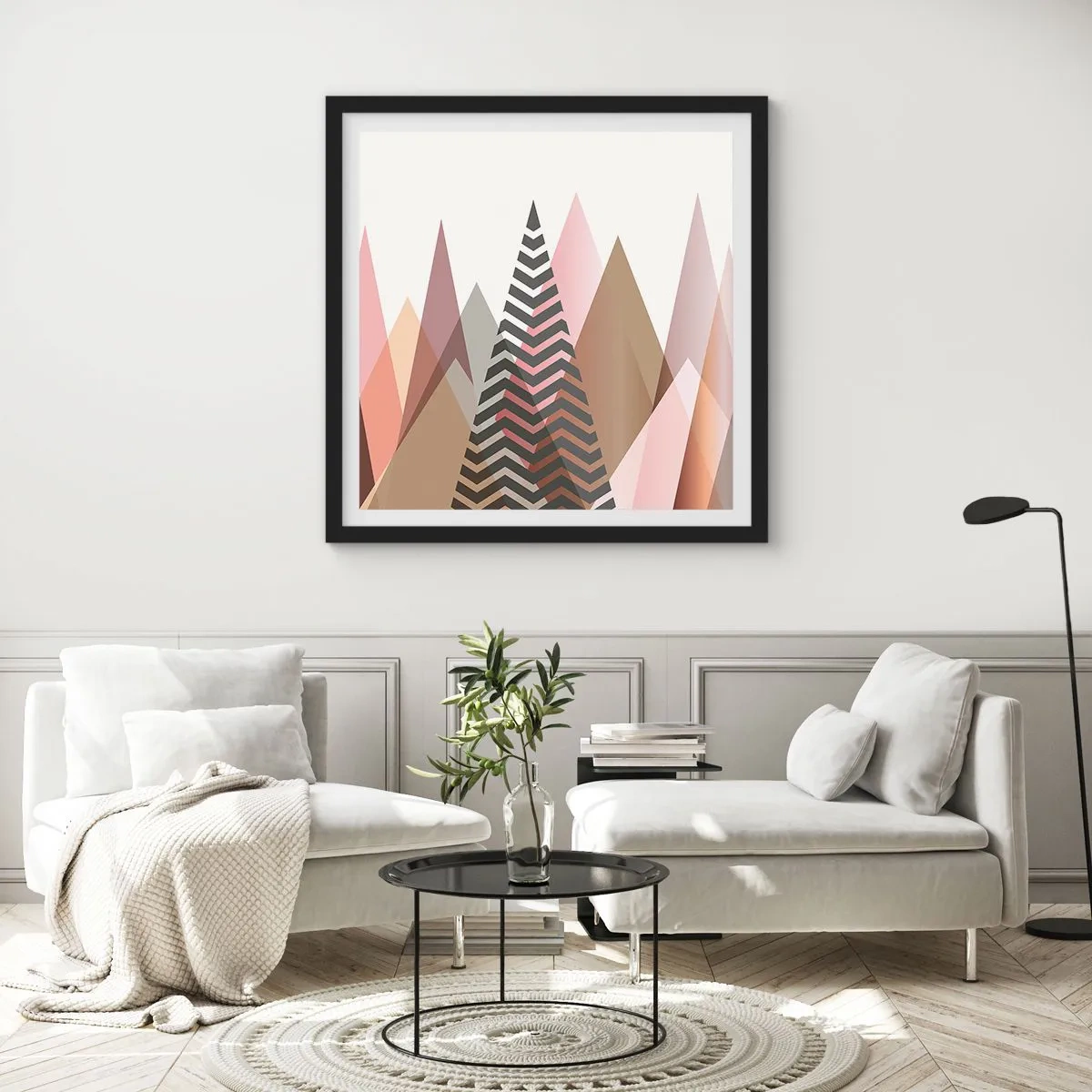Affiche dans un cadre noir - Poster - Vue pyramidale - 50x50 cm