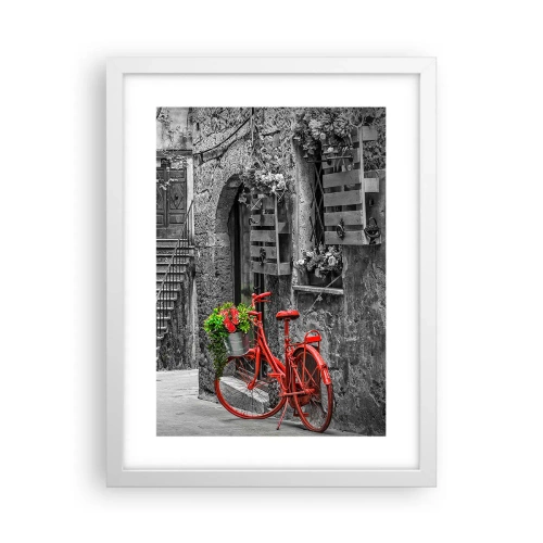 Affiche dans un cadre blanc - Poster - Ruelle toscane - 30x40 cm