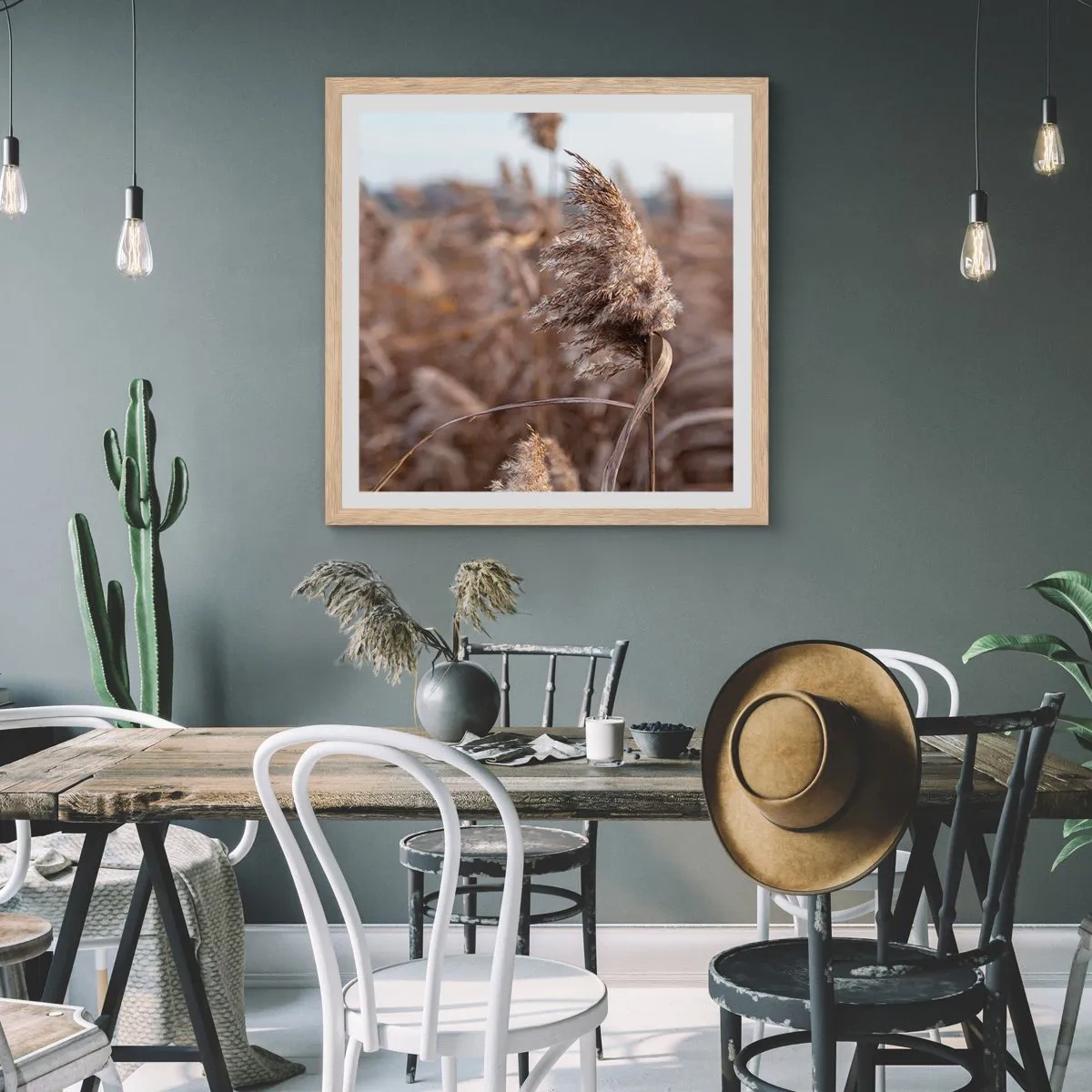 Affiche dans un chêne clair - Poster - Il est temps de s'envoler avec le vent - 50x50 cm